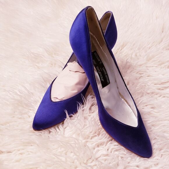 VTG Stuart Weitzman Royal Blue Satin Hangisi Pump - Picture 2 of 8